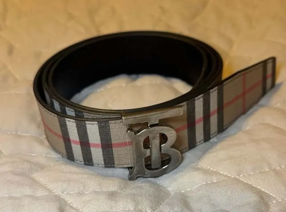 Burberry Monogram Motif Vintage Check Reversible Belt